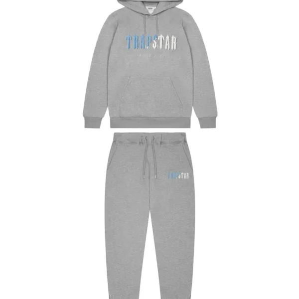 Decoded Chenille Hooded Tracksuit – Grey Ice