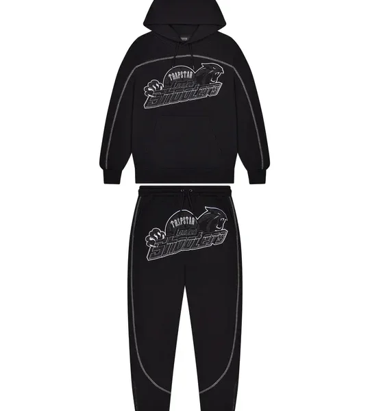 New Shooters Arch Panel Hooded Tracksuit Black